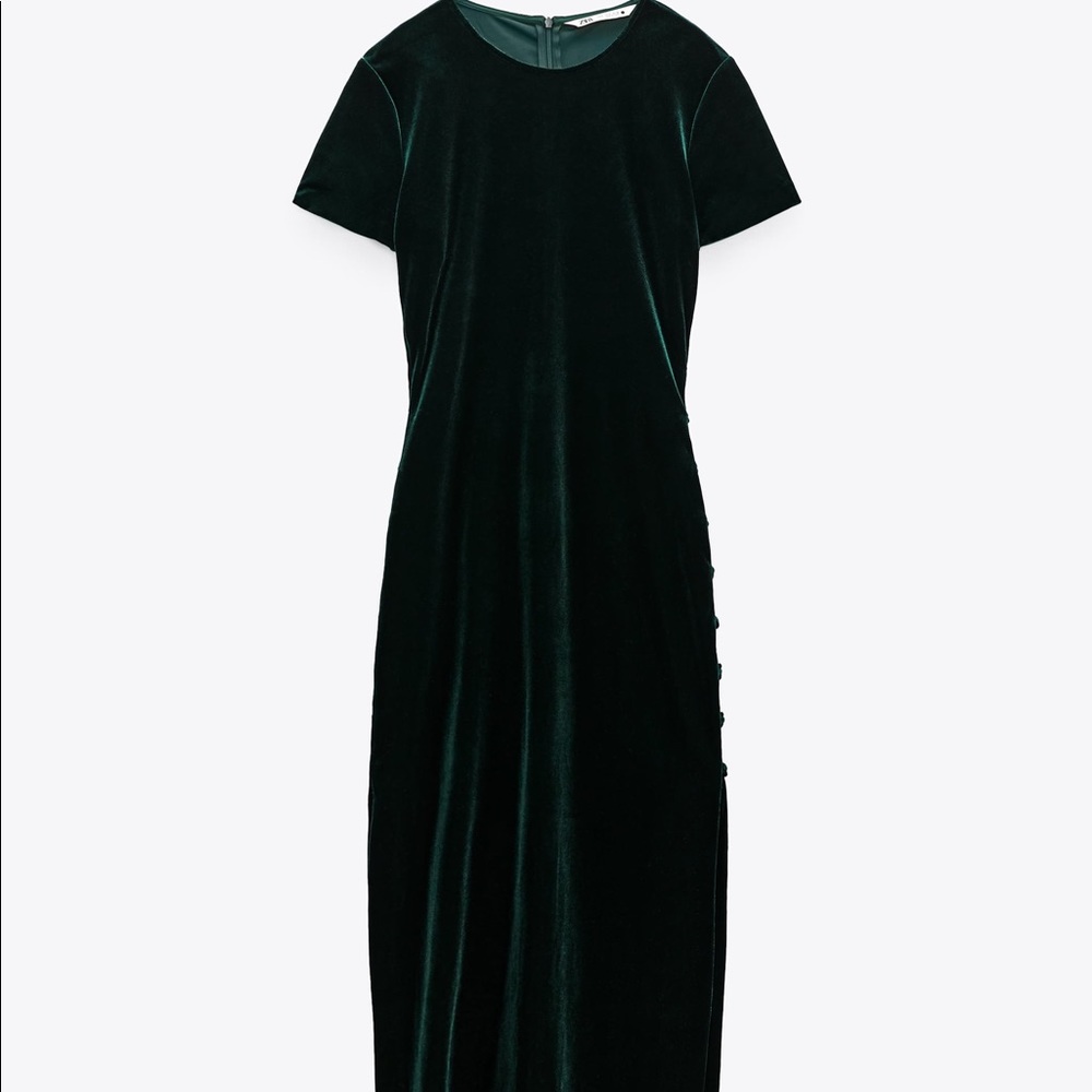 ZARA Velvet Midi Slit Dress